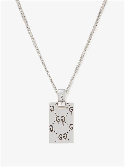 gucci ghost silver necklace.